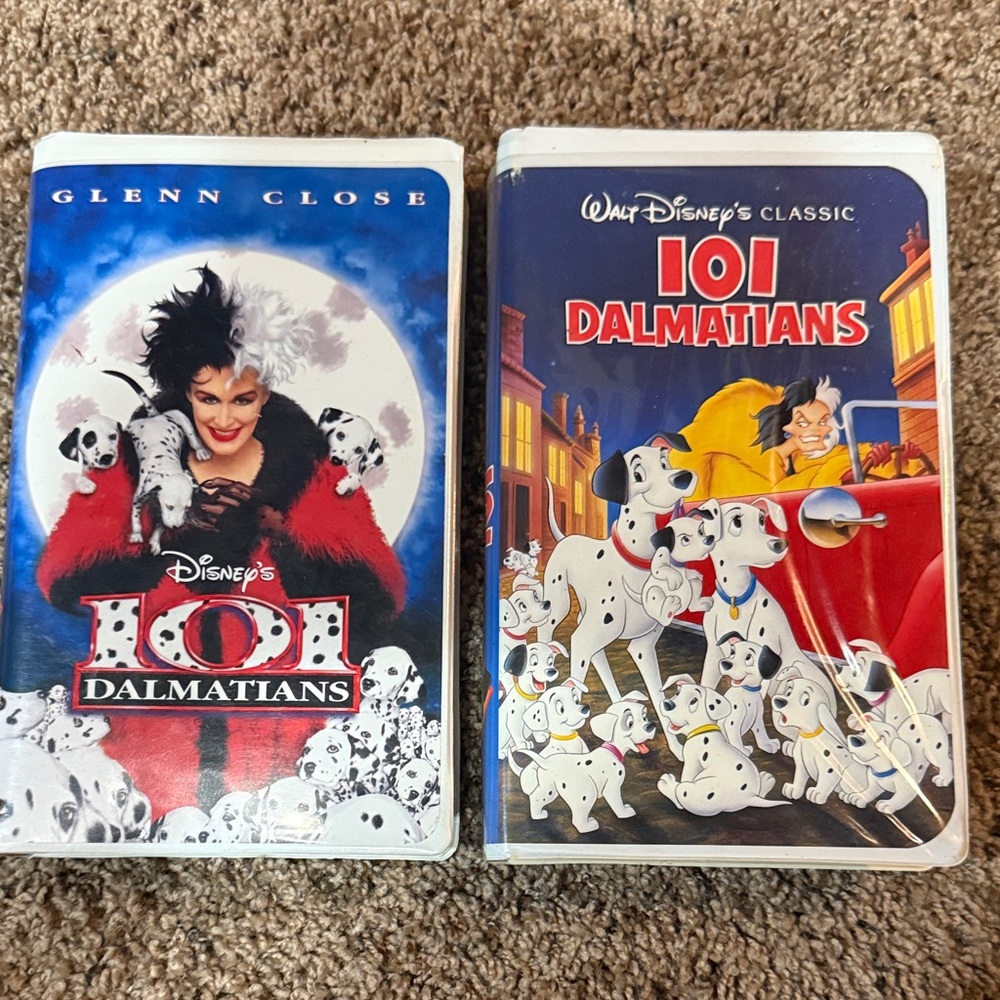Disney 101 Dalmatians VHS Set - Red, Blue, White